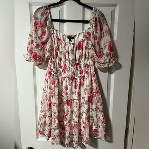 Trixxi Pink and Green Floral Dress